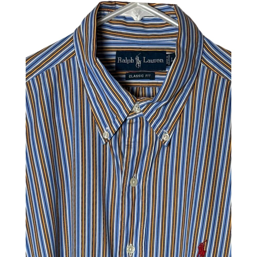 Ralph Lauren Shirt Mens Size L Classic Fit Multicolor Stripe Button Down Collar - Picture 4 of 10